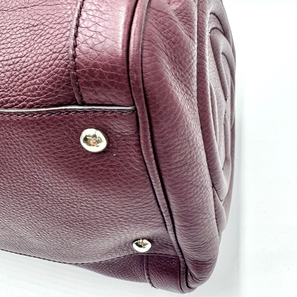 Gucci SoHo Plum Leather Bowler Boston Doctor Bag Interlocking GG Satchel Ex++ - Picture 6 of 16